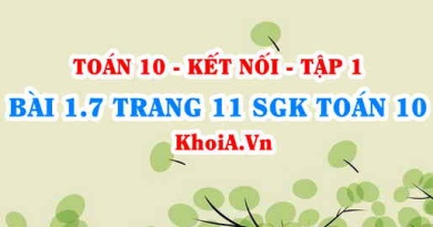 Bài 1.7 trang 11 SGK Toán 10 tập 1 Kết nối tri thức